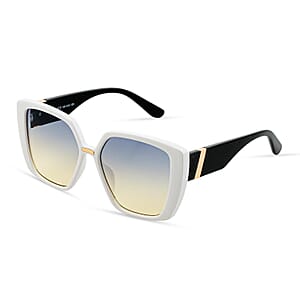 Closeout White and Black UV400 Oversized Sunglasses
