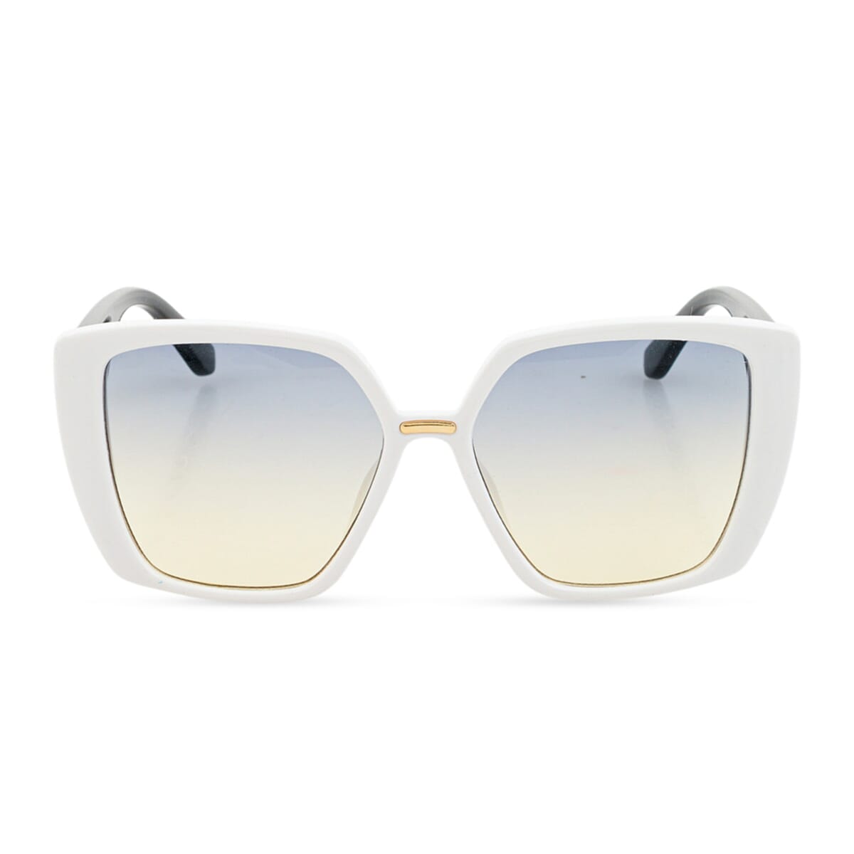 Closeout White and Black UV400 Oversized Sunglasses image number 1