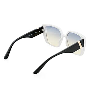 Closeout White and Black UV400 Oversized Sunglasses