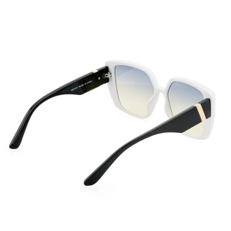 Closeout White and Black UV400 Oversized Sunglasses