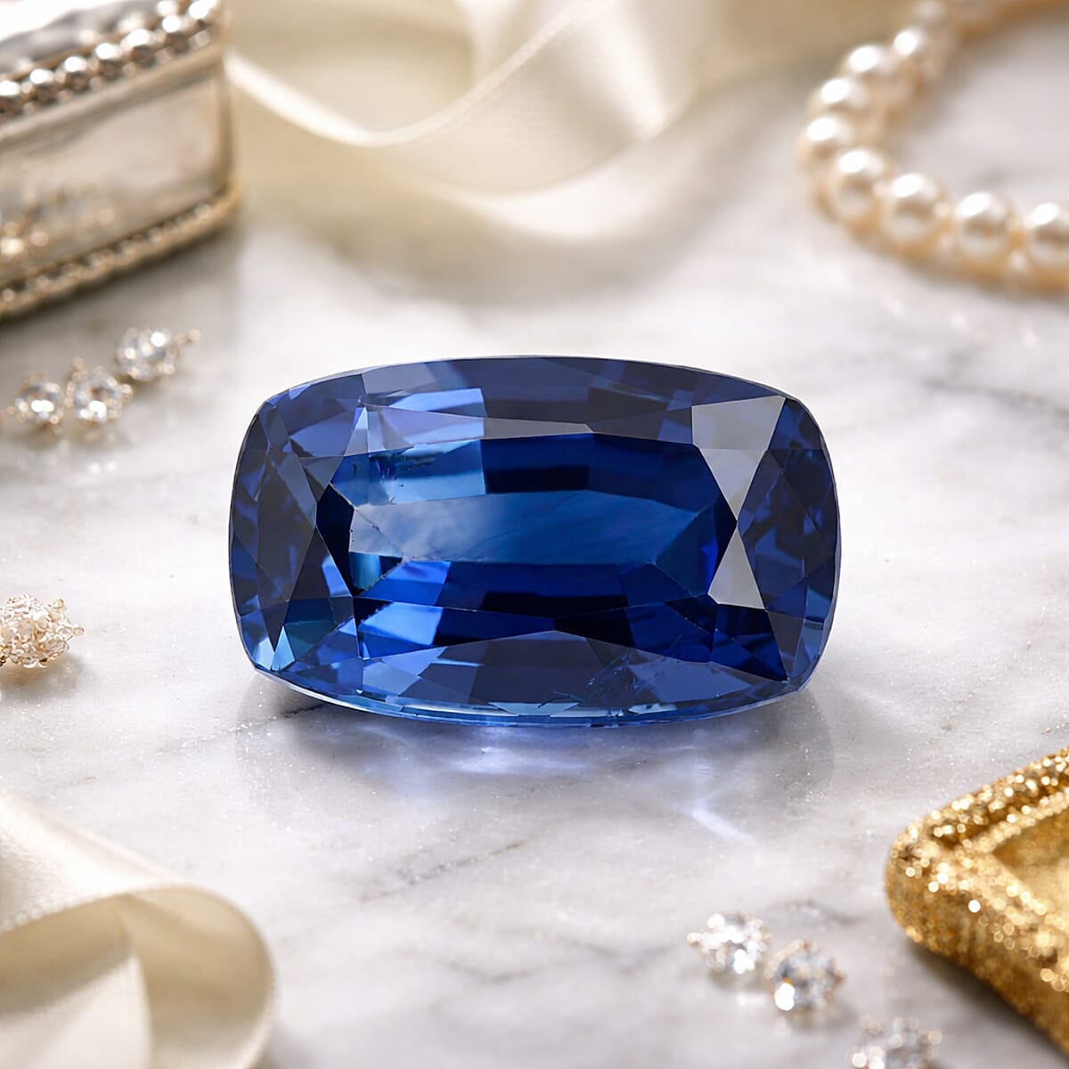 Certified & Appraised AAAA Royal Ceylon Blue Sapphire (Cush Free mm) 1.40 ctw image number 1