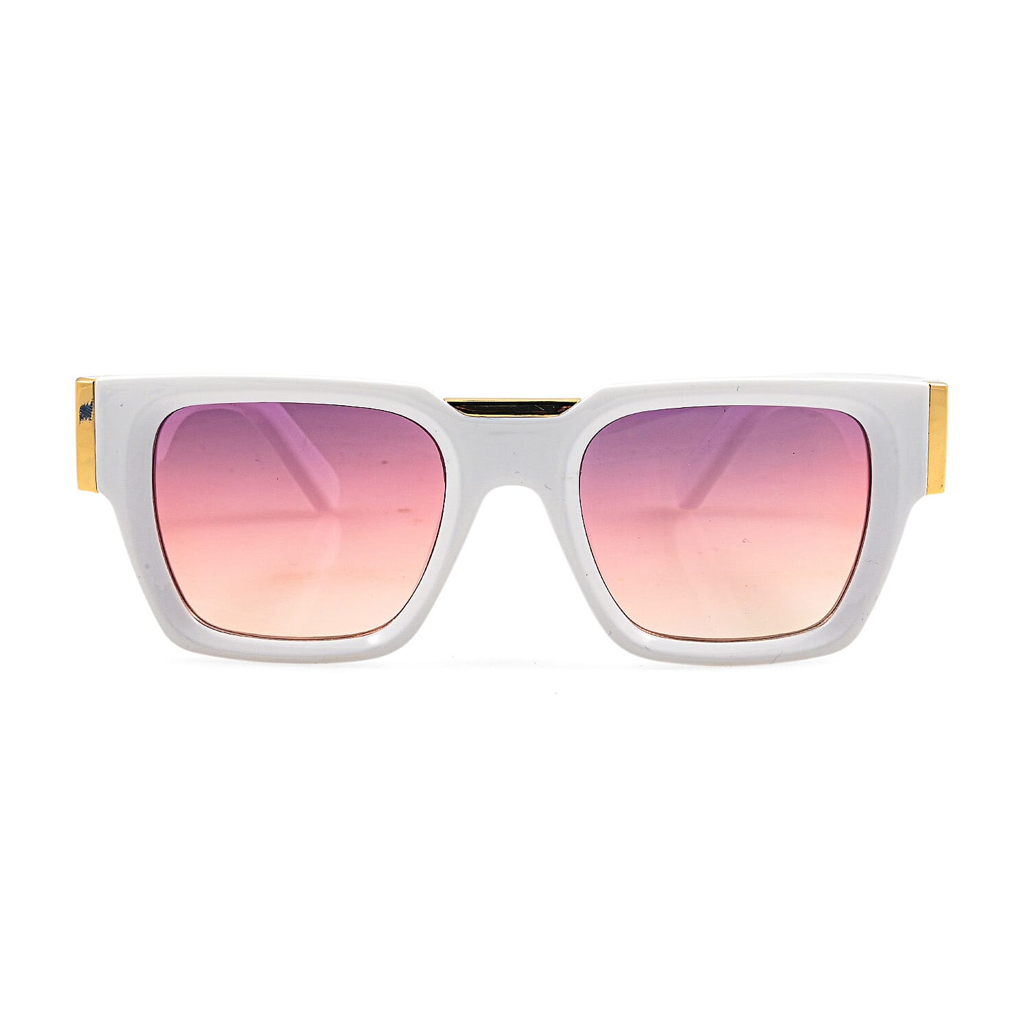Closeout White UV400 Square Sunglasses