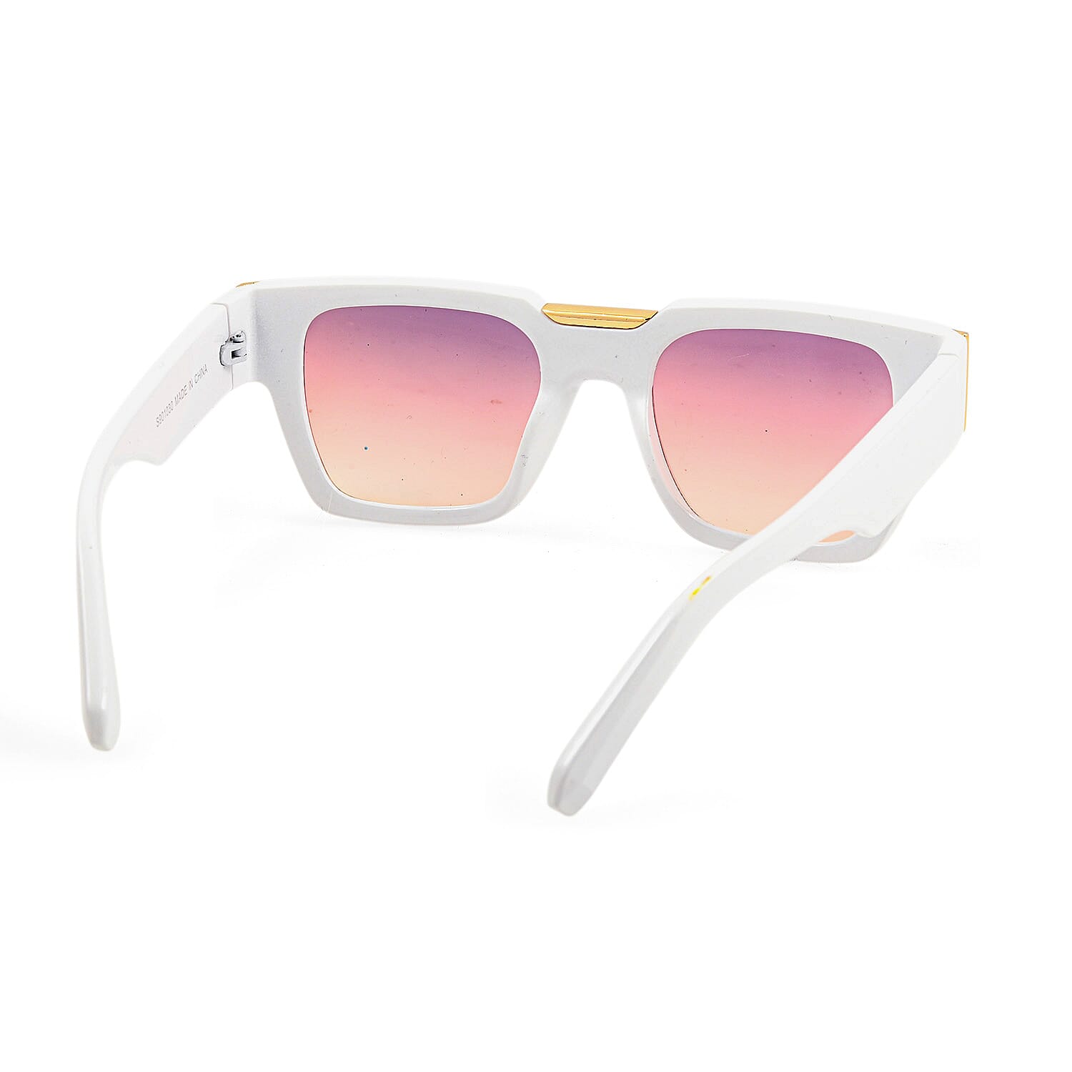 Closeout White UV400 Square Sunglasses