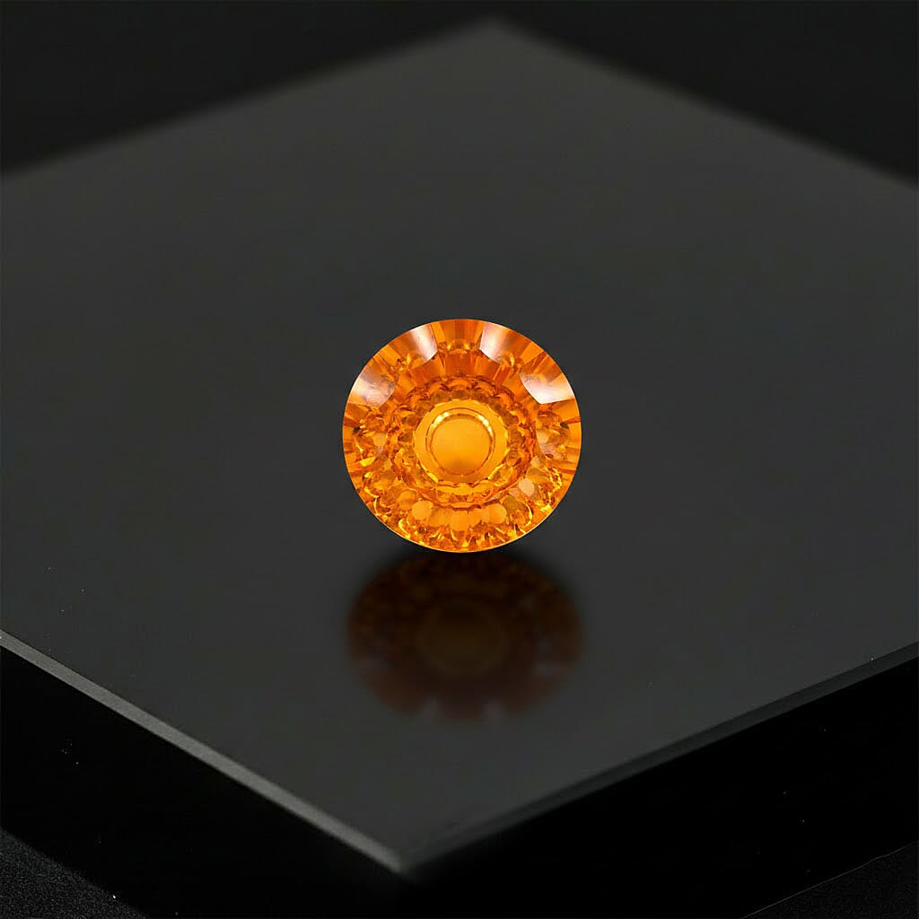 AAAA Brazilian Citrine Fire Flame Cut (Rnd 14 mm) 8.50 ctw