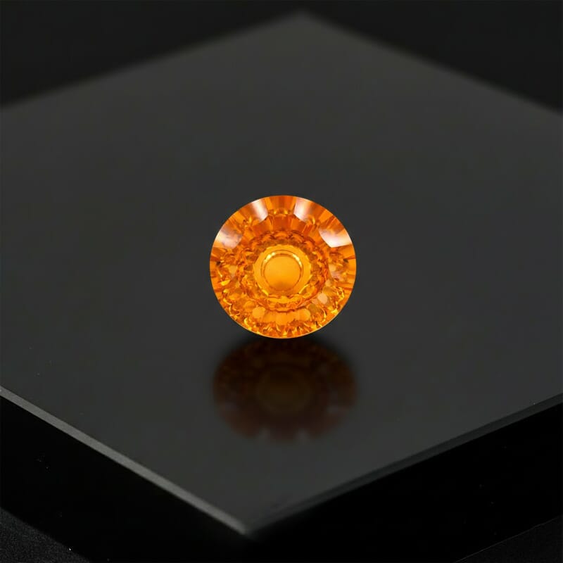 AAAA Brazilian Citrine Fire Flame Cut (Rnd 14 mm) 8.50 ctw