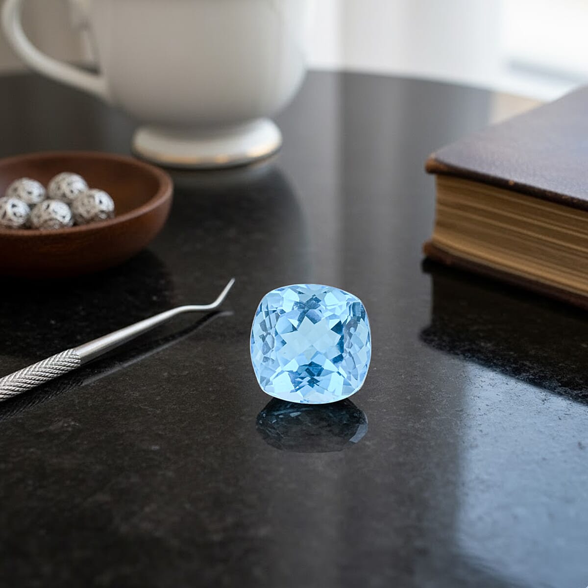 AAAA Twilight Cut Swiss Blue Topaz (Cush 14x12 mm) 8.50 ctw image number 1