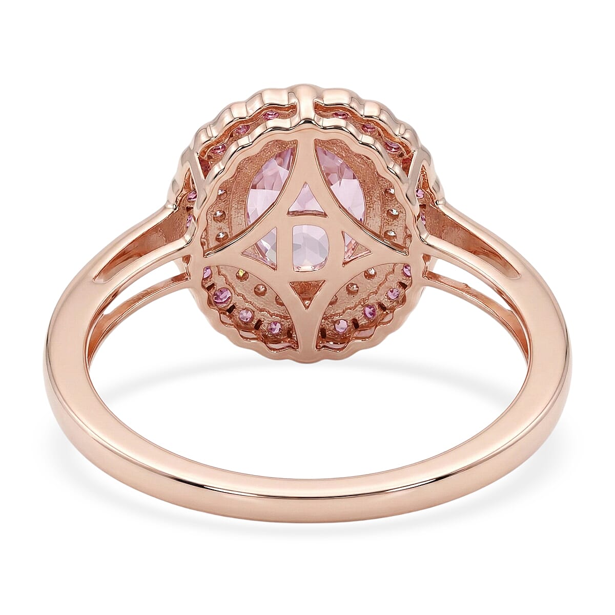 D'Joy AAAA Patroke Kunzite and Multi Gemstone 3.25 ctw Floral Radiance Ring in 18K Vermeil Rose Gold Over Sterling Silver (Size 10.0)