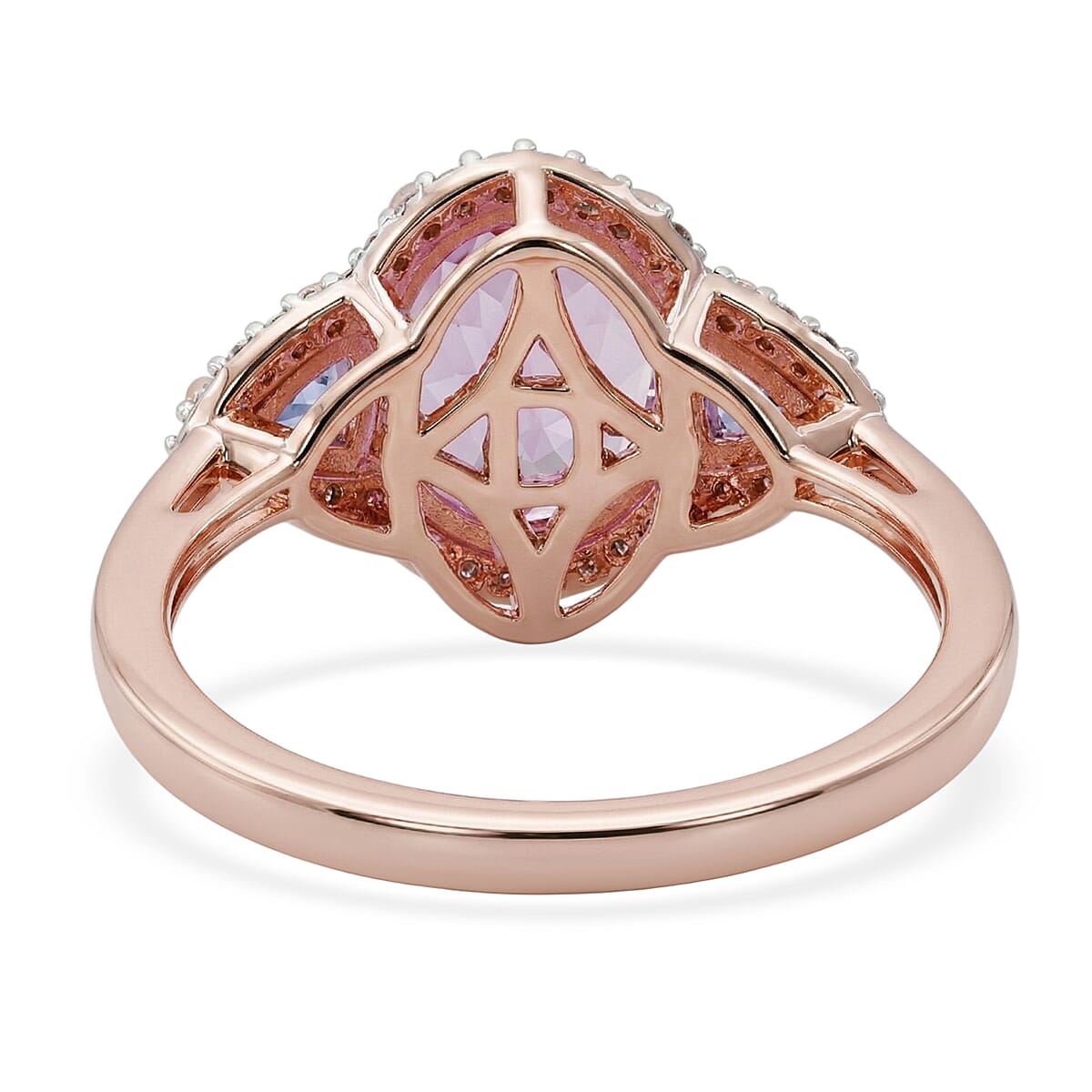 D'Joy AAAA Patroke Kunzite and Multi Gemstone 4.40 ctw Twilight Rose Ring in 18K Vermeil Rose Gold Over Sterling Silver (Size 9.0) image number 4