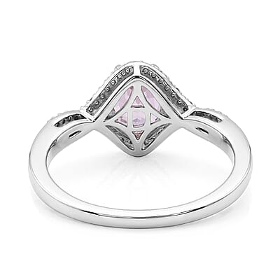 D'Joy AAAA Patroke Kunzite and Multi Gemstone 2.85 ctw Blush Infinity Crown Ring in Rhodium Over Sterling Silver (Size 7.0)