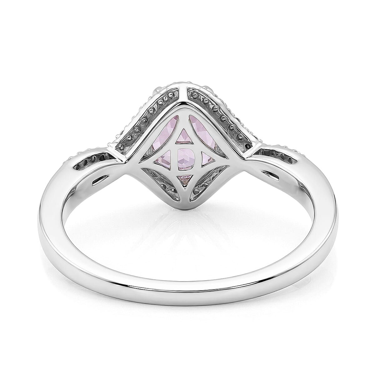 D'Joy AAAA Patroke Kunzite and Multi Gemstone 2.85 ctw Blush Infinity Crown Ring in Rhodium Over Sterling Silver (Size 9.0) image number 4