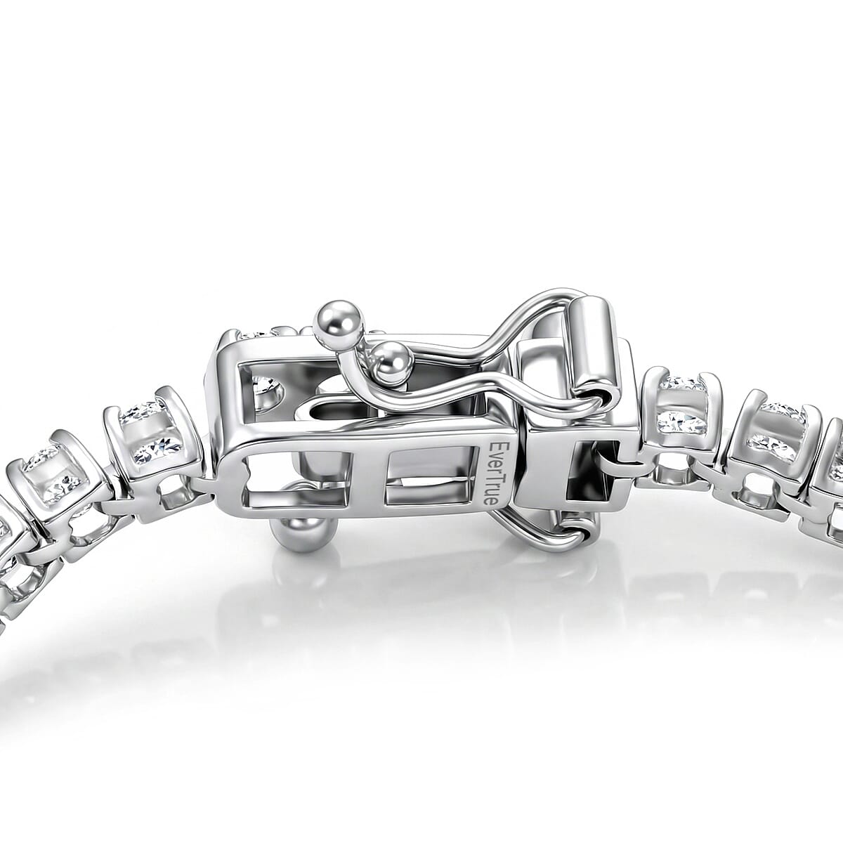 EverTrue Lab Created White Sapphire 6.75 ctw Royal Elegance Bracelet in Platinum Bond (7.25 In) image number 3