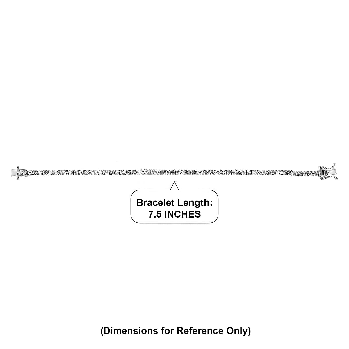 EverTrue Lab Created White Sapphire 6.75 ctw Royal Elegance Bracelet in Platinum Bond (7.25 In) image number 4