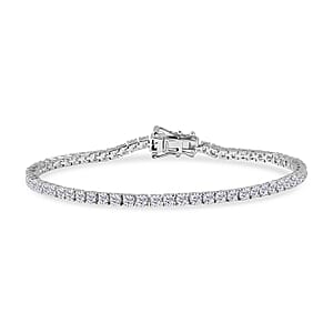 EverTrue Lab Created White Sapphire 7.50 ctw Royal Elegance Bracelet in Platinum Bond (8.00 In)