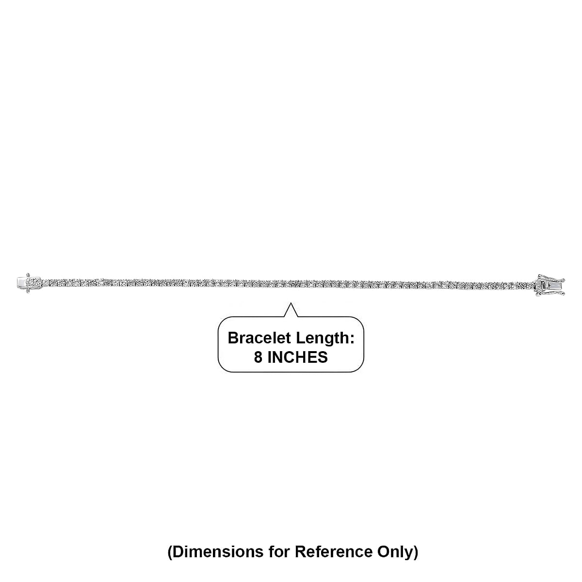 EverTrue Lab Created White Sapphire 7.50 ctw Royal Elegance Bracelet in Platinum Bond (8.00 In) image number 4