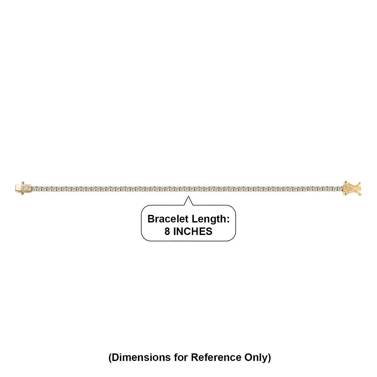 EverTrue Lab Created White Sapphire 7.50 ctw Royal Elegance Bracelet in 18K YG Plated (8.00 In) image number 4