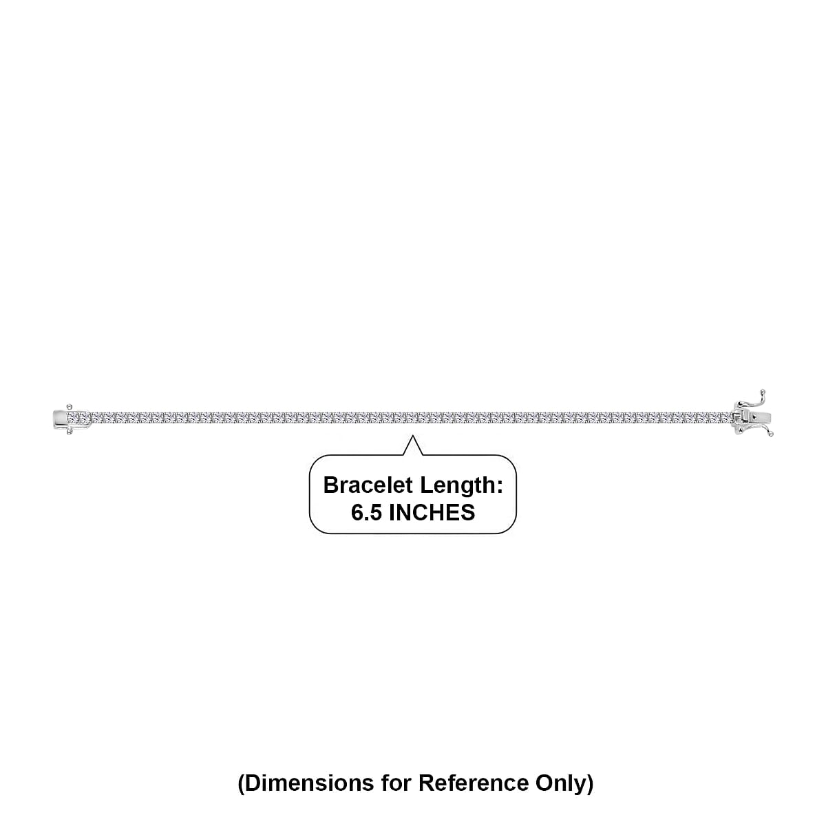 EverTrue Lab Created White Sapphire 6.30 ctw Royal Elegance Bracelet in Platinum Bond (6.50 In) image number 4