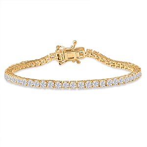 EverTrue Lab Created White Sapphire 6.30 ctw Royal Elegance Bracelet in 18K YG Plated (6.50 In)