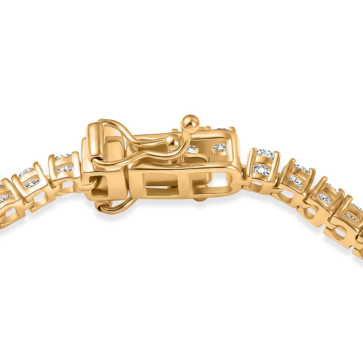 EverTrue Lab Created White Sapphire 6.30 ctw Royal Elegance Bracelet in 18K YG Plated (6.50 In) image number 3