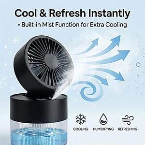 Closeout Nor-tec Desktop Mist Cooling Fan -Black