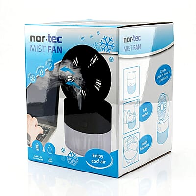 Closeout Nor-tec Desktop Mist Cooling Fan -Black