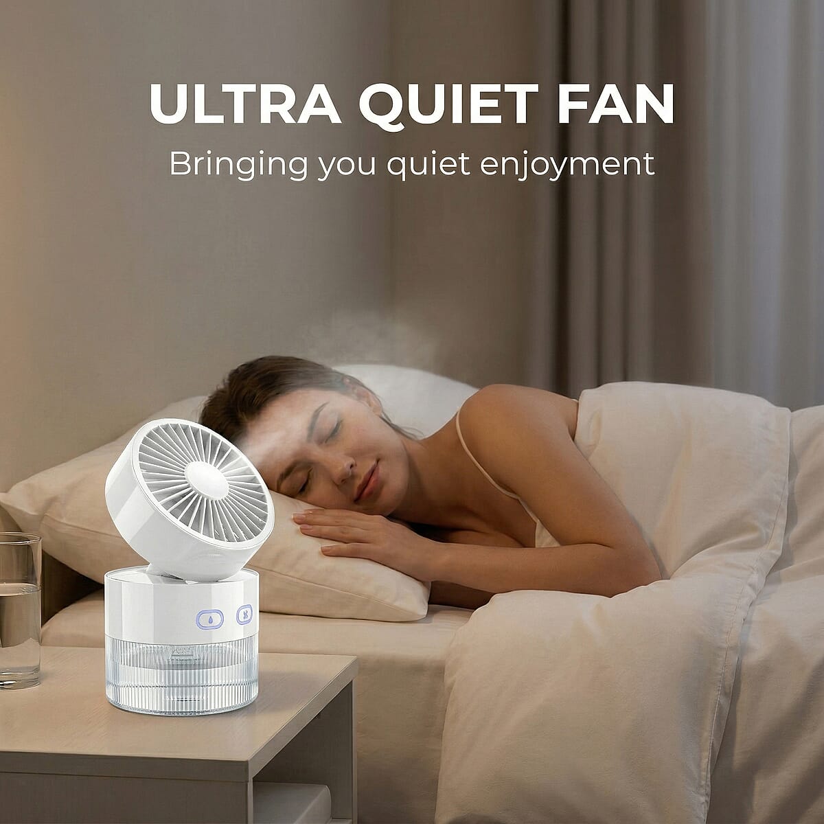 Closeout Nor-tec Desktop Mist Cooling Fan -White image number 2