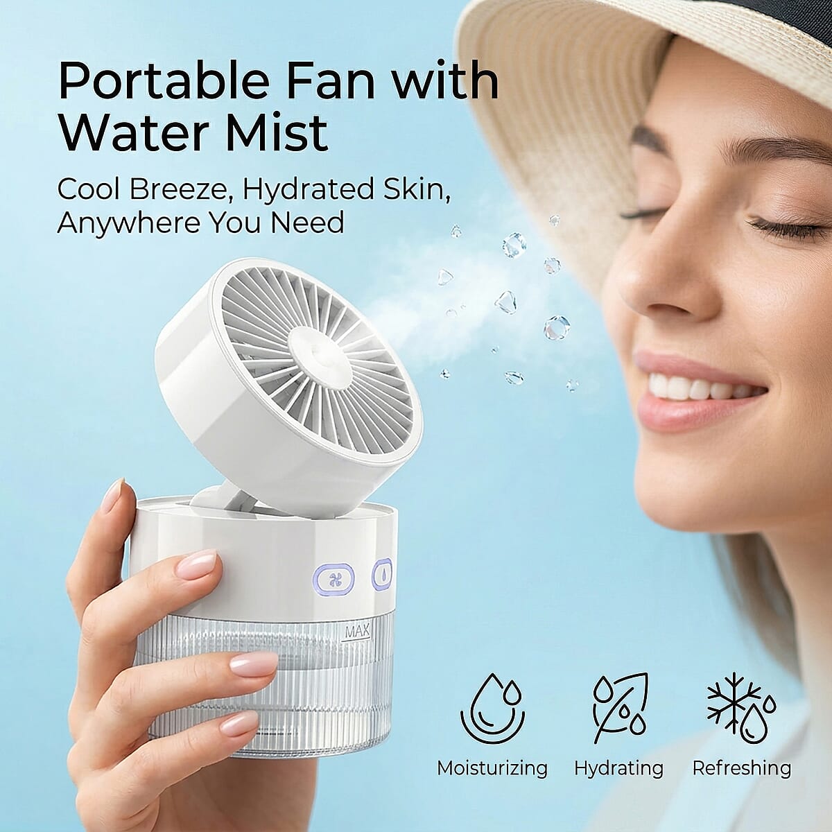 Closeout Nor-tec Desktop Mist Cooling Fan -White image number 3