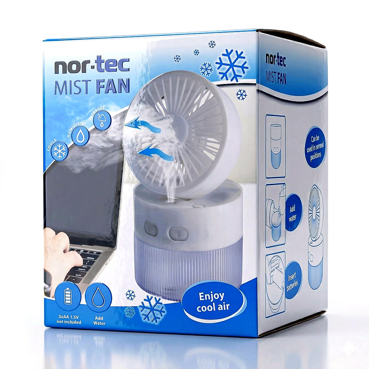 Closeout Nor-tec Desktop Mist Cooling Fan -White image number 6