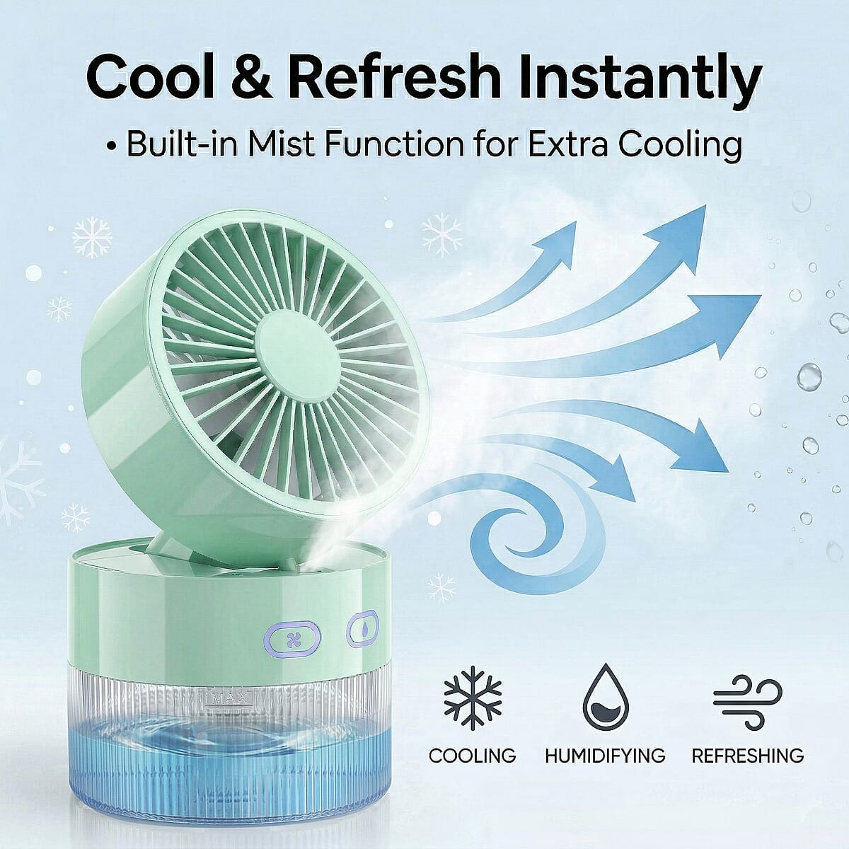Closeout Nor-tec Desktop Mist Cooling Fan -Green image number 1