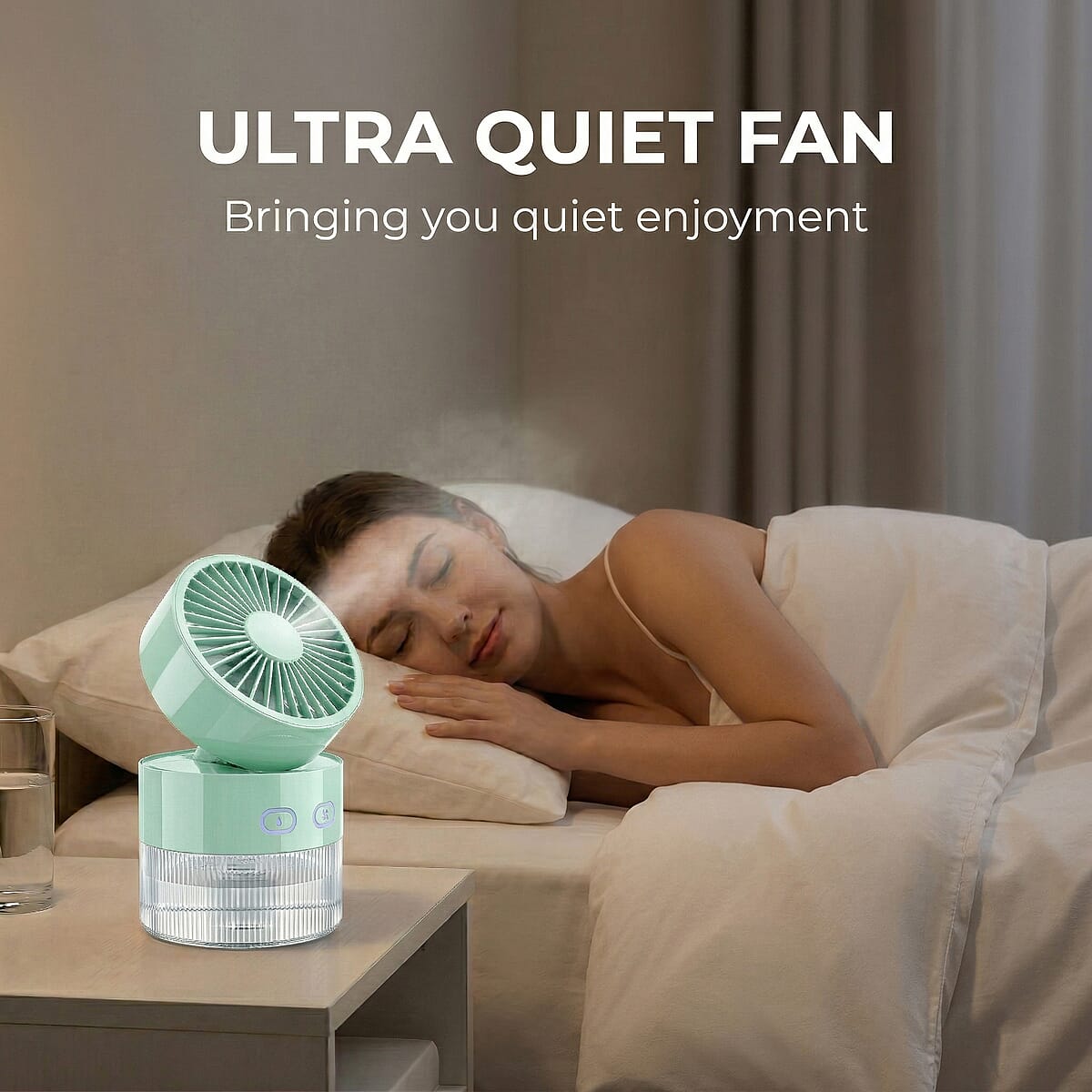Closeout Nor-tec Desktop Mist Cooling Fan -Green image number 2