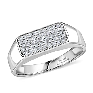 D'Joy Diamond 0.50 ctw Mens Ring in Rhodium Over Sterling Silver (Size 13.0)