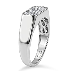 D'Joy Diamond 0.50 ctw Mens Ring in Rhodium Over Sterling Silver (Size 14.0)