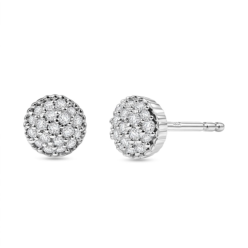 EverTrue Diamond 0.20 ctw Sunburst Earrings in Platinum Bond
