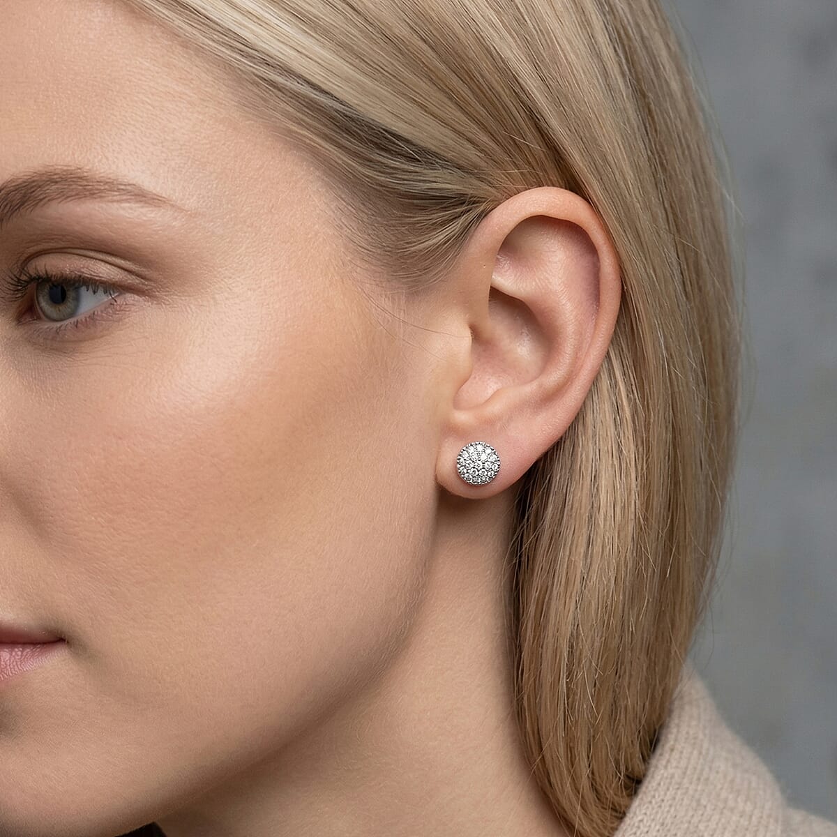 EverTrue Diamond 0.15 ctw Stud Earrings in Platinum Bond image number 2