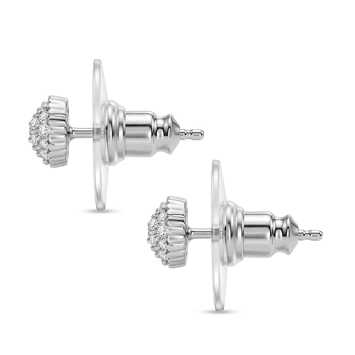 EverTrue Diamond 0.15 ctw Stud Earrings in Platinum Bond image number 3
