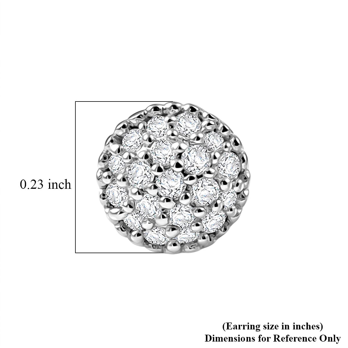 EverTrue Diamond 0.20 ctw Sunburst Earrings in Platinum Bond
