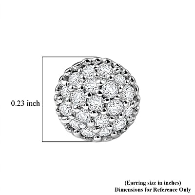 EverTrue Diamond 0.20 ctw Sunburst Earrings in Platinum Bond