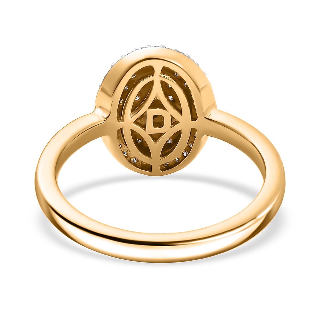 D'Joy Natural Yellow and White Diamond 0.50 ctw Cluster Ring in 18K Vermeil Yellow Gold Sterling Silver (Size 10.0)  image number 4