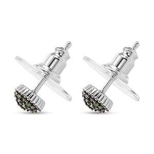 EverTrue Green Diamond 0.20 ctw Sunburst Earrings in Platinum Bond