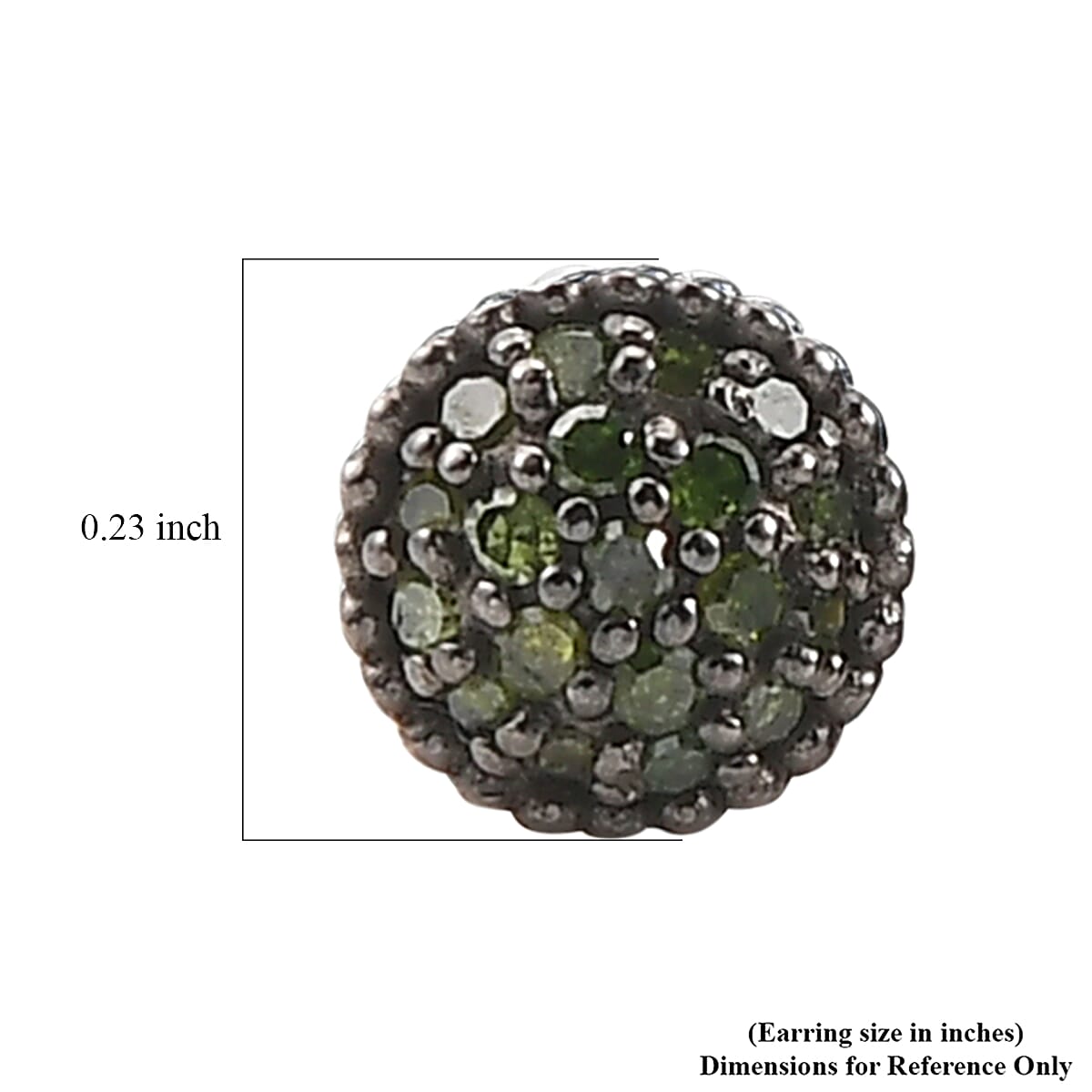 EverTrue Green Diamond 0.20 ctw Sunburst Earrings in Platinum Bond image number 4