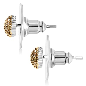 EverTrue Yellow Diamond 0.20 ctw Sunburst Earrings in Platinum Bond 