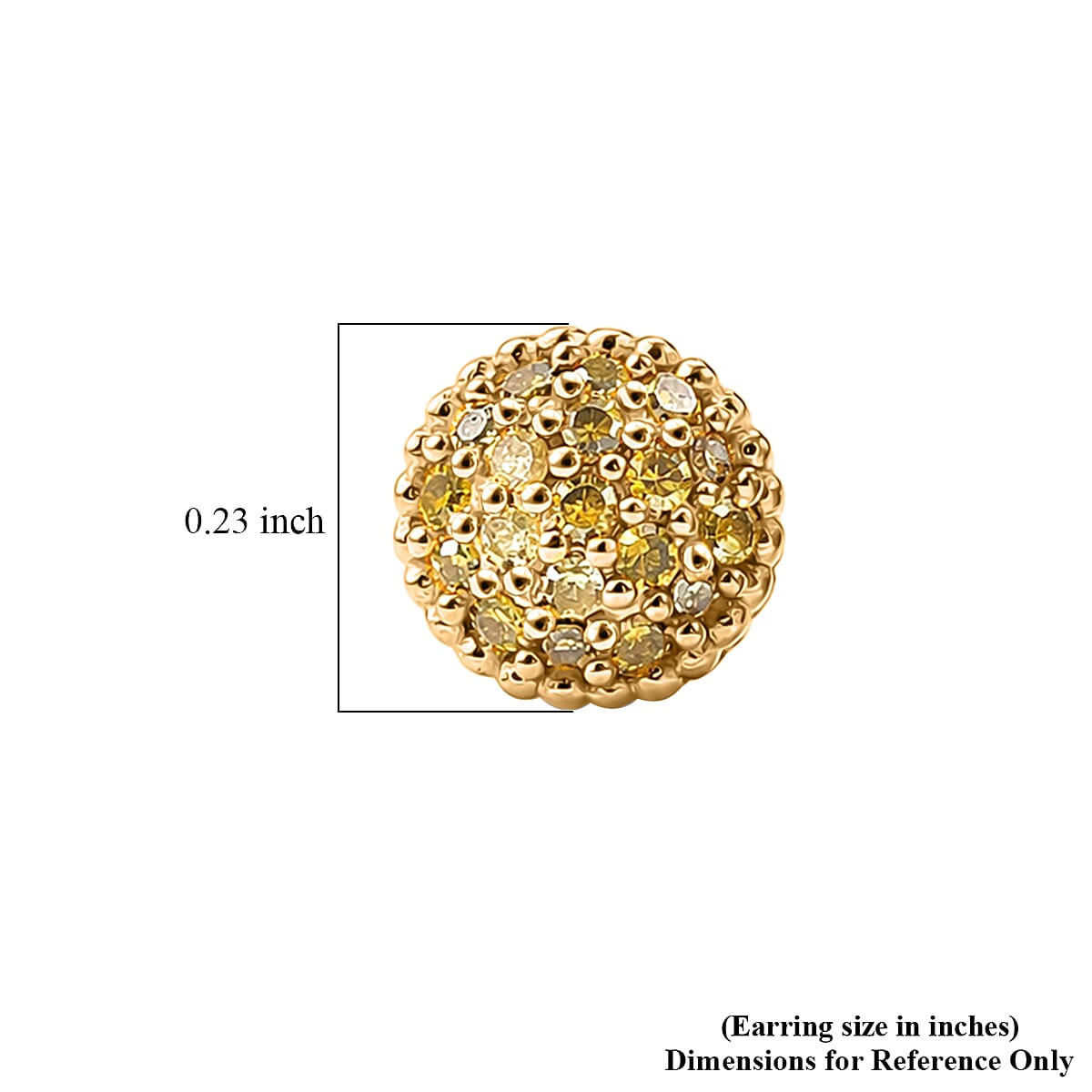 EverTrue Yellow Diamond 0.20 ctw Sunburst Earrings in Platinum Bond  image number 4