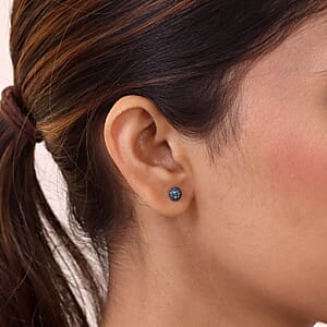 EverTrue Blue Diamond 0.20 ctw Sunburst Earrings in Platinum Bond