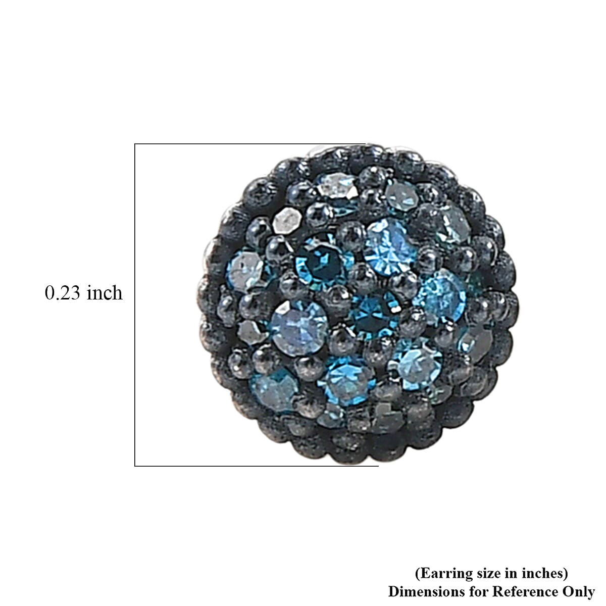 EverTrue Blue Diamond 0.20 ctw Sunburst Earrings in Platinum Bond image number 4