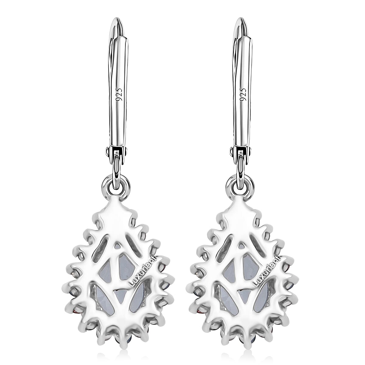 AAA Mangoro Aquamarine and Luxuriant Lab Grown Multi Diamond (IR) (SI) 2.80 ctw Ocean Bloom Earrings in Rhodium Over Sterling Silver