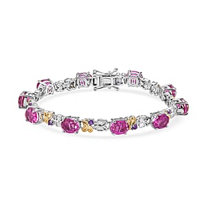 EverTrue African Lilac Quartz, African Amethyst Bracelet in 18K YG Plated and Platinum Bond (6.50 In) 12.35 ctw