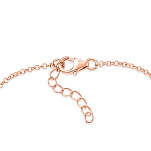 D'Joy Ouro Fino Rubellite and Moissanite 2.25 ctw Scarlet Halo Bracelet in 18K Vermeil Rose Gold Over Sterling Silver (7.25 In)