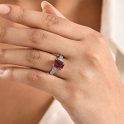 Luxoro 10K Yellow Gold AAA Ouro Fino Rubellite, Diamond (I2) (0.16 cts) Scarlet Majesty Ring (Size 10.0) 2.75 ctw