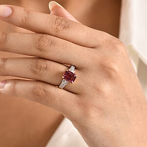 Luxoro AAA Ouro Fino Rubellite and Diamond I2 2.75 ctw Scarlet Majesty Ring in 10K Yellow Gold (Size 7.0)