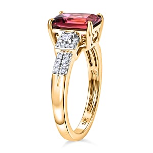 Luxoro AAA Ouro Fino Rubellite and Diamond I2 2.75 ctw Scarlet Majesty Ring in 10K Yellow Gold (Size 7.0)