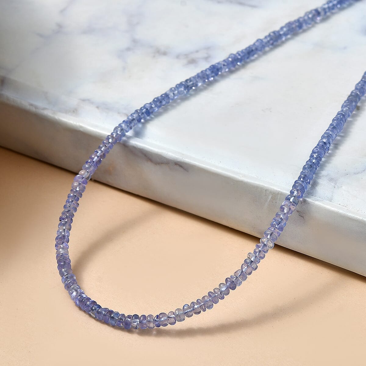 D'Joy Premium Tanzanite 34.00 ctw Beaded Necklace in Rhodium Over Sterling Silver 18-20 Inches  image number 1